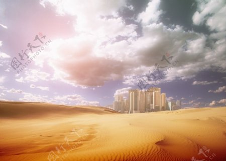 沙漠城市图片