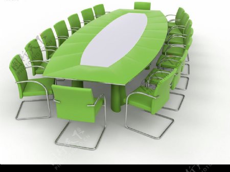 绿色会议桌图片素材