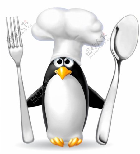 企鹅厨师图片