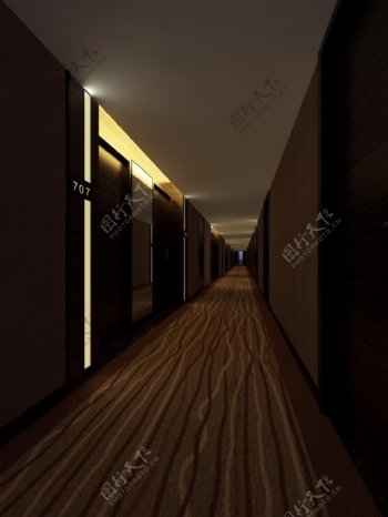 精品酒店客房走廊图片