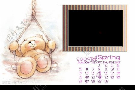 2009小熊台历模板图片