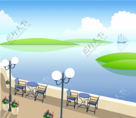 幽静湖边餐厅图片