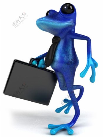 有趣的蓝色青蛙图片