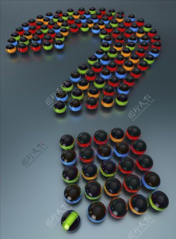 3D球体视觉艺术问号图片