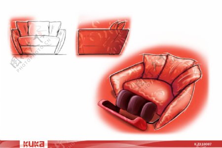 PS手绘沙发设计图片
