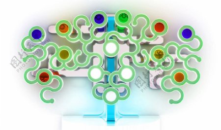 树形迷宫水晶色彩绚烂3D三维立体科幻广告电脑设计图片