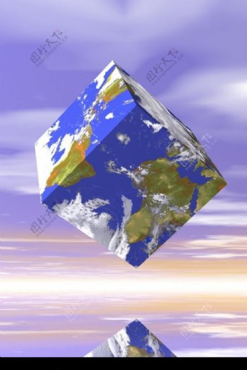 正方形地球图案图片