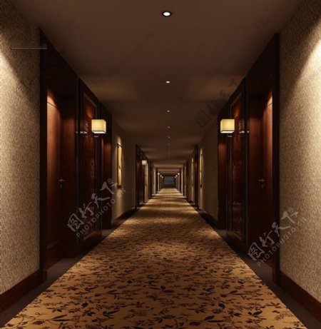 酒店走廊3d模型图片