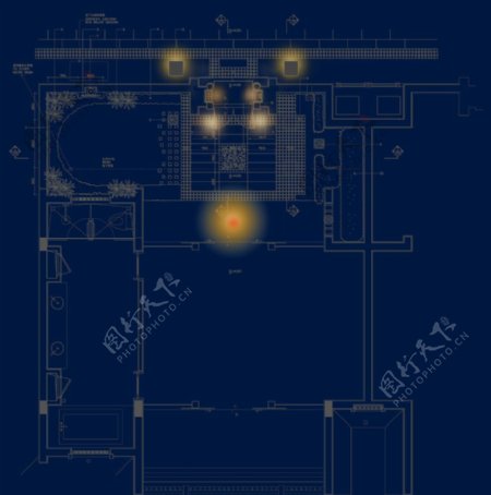 中式酒店灯光效果图片