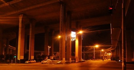 高架桥下的灯光图片