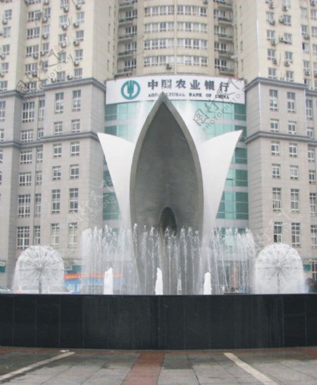 义乌东方大厦喷泉图片