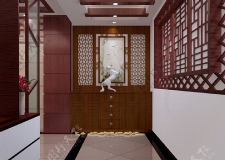 中国风式入户室内效果图图片