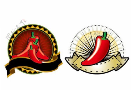 2款红辣椒主题装饰图案矢量素材图片