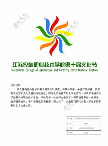 江苏农林职业技术学院第十届文化节标志设计图片