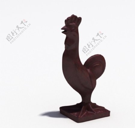 公鸡雕塑模型图片