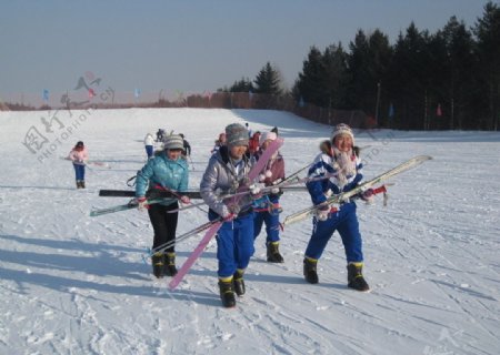 学生滑雪图片
