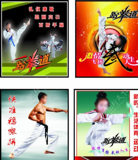 跆拳道KT板海报图片