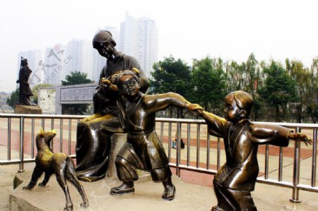 岳池陆游广场雕塑图片