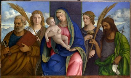 圣母子与使徒图片