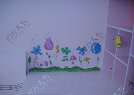 儿童房墙绘图片