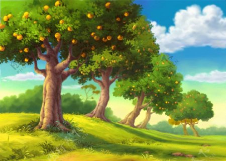 动画背景果树图片