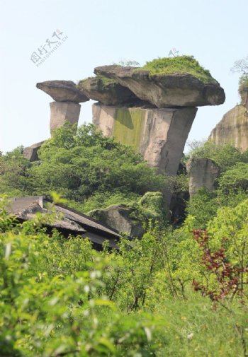 吼山棋盘石图片