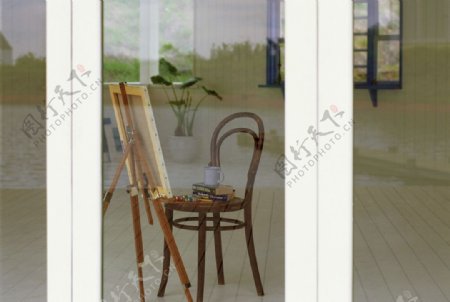 门内画板椅子图片