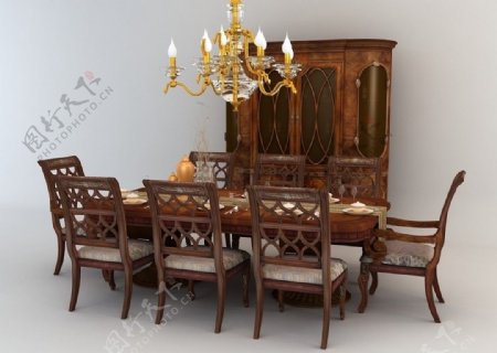 欧式餐桌椅图片