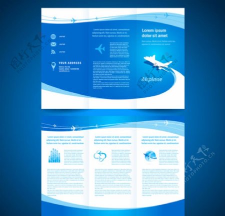 蓝色科技三折页画册图片