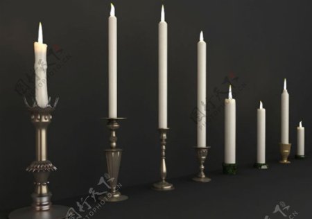 蜡烛和烛台3d素材图片
