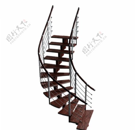3dmaxL型木质楼梯图片
