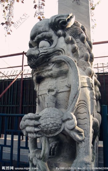 滕王阁公园石狮图片