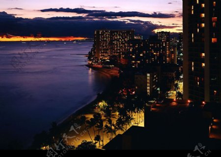 夏威夷漂亮夜景图片