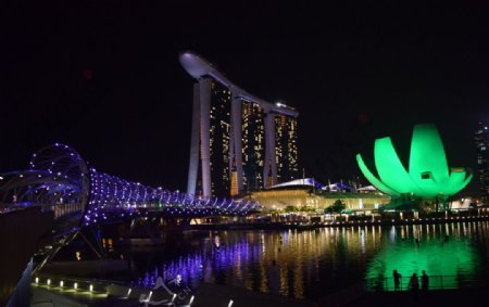 新加坡城市夜景图片