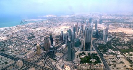 鸟瞰迪拜城图片