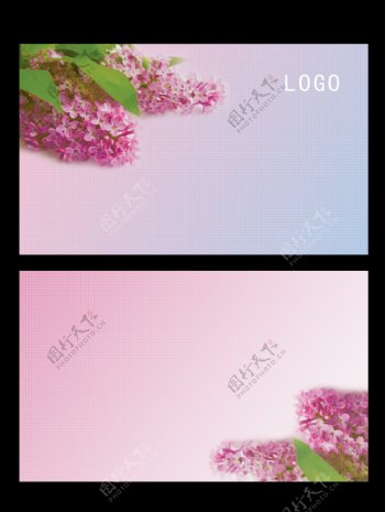 粉紫色名片背景素材图片