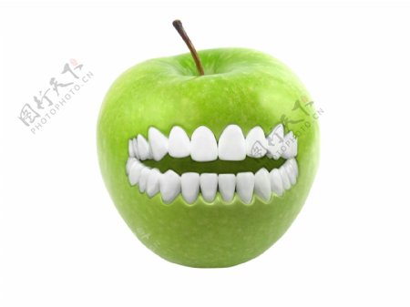苹果牙齿图片