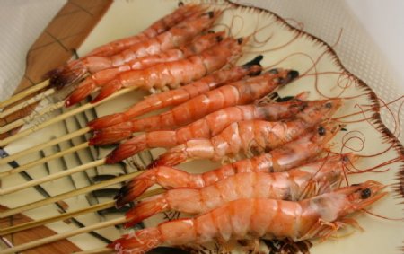 串虾美食小吃烧烤虾串图片