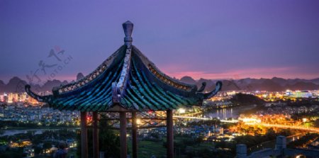 桂林上空夜景图片