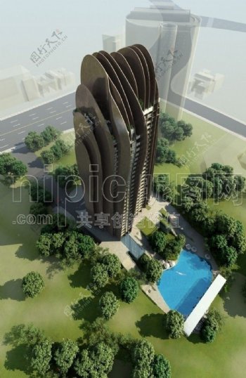 大厦模型图片