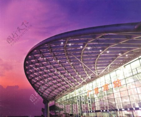 广州站夜景图片