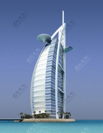 迪拜帆船酒店精品场景模型图片