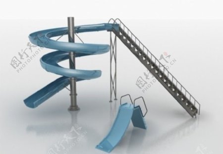 游乐场旋转滑梯模型图片