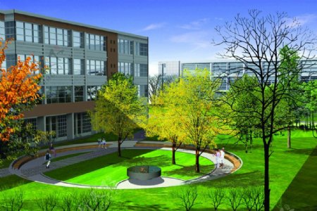 山东轻工学院新校区材料学院花园效果图图片