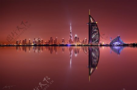 迪拜全画幅Dubai夜景图片