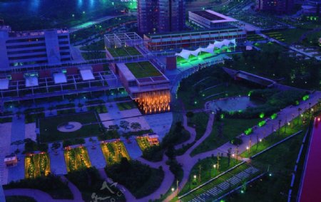生态广场夜景图片