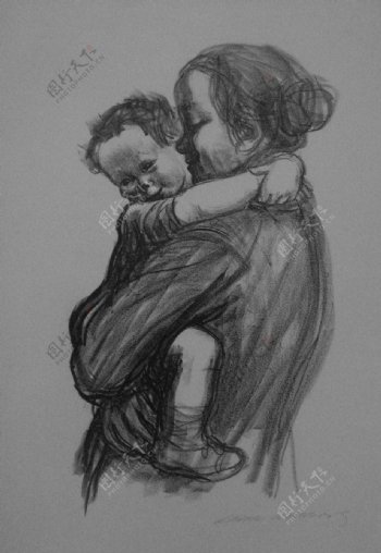 凯绥183珂勒惠支母与子之一石版画图片
