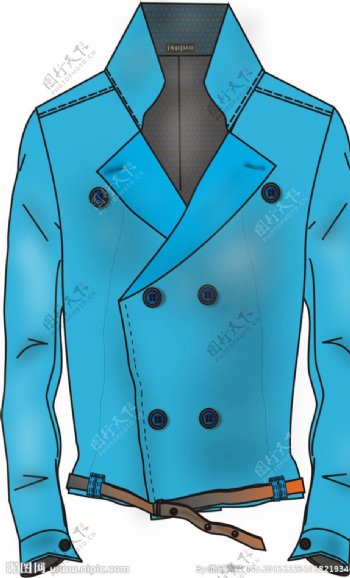 男式蓝色夹克图片