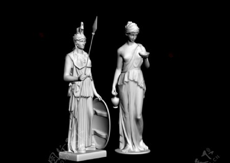 欧式雕塑人物3D模型图片