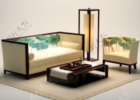 中式沙发3D模型图片